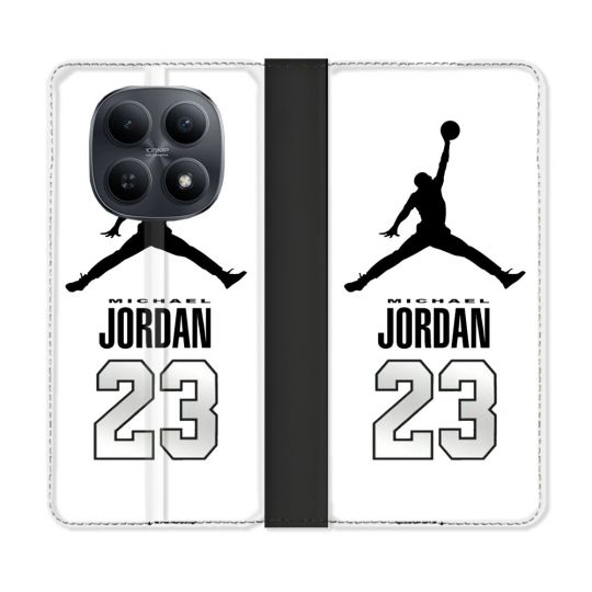 Housse Cuir Portefeuille Pour Xiaomi Redmi Note 15 5G Jordan 23 Blanc