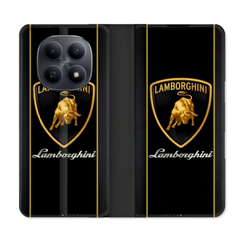 Housse Cuir Portefeuille Pour Xiaomi Redmi Note 15 5G Lamborghini Carbone