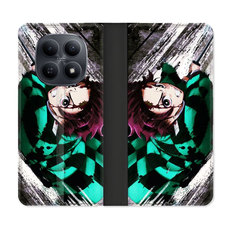 Housse Cuir Portefeuille Pour Xiaomi Redmi Note 15 5G Manga Demon Slayer Tanjiro