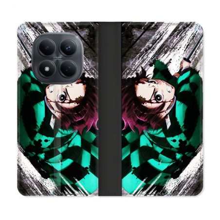 Housse Cuir Portefeuille Pour Xiaomi Redmi Note 15 Pro 4G Manga Demon Slayer Tanjiro