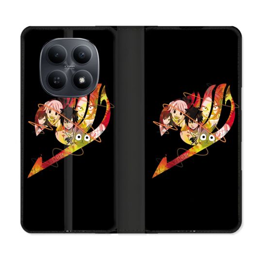 Housse Cuir Portefeuille Pour Xiaomi Redmi Note 15 5G Manga Fairy Tail Logo Noir