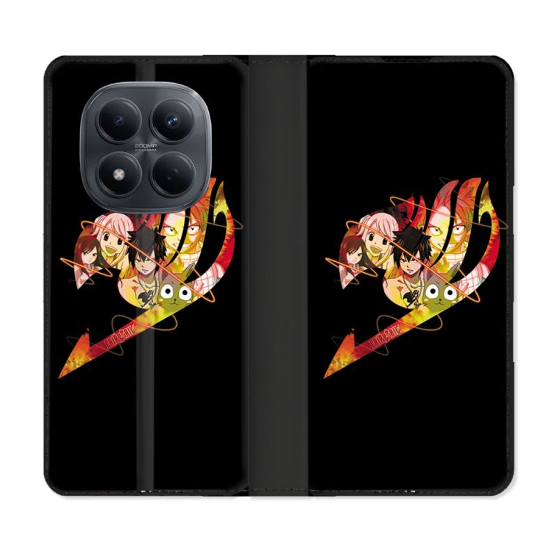 Housse Cuir Portefeuille Pour Xiaomi Redmi Note 15 Pro 4G Manga Fairy Tail Logo Noir