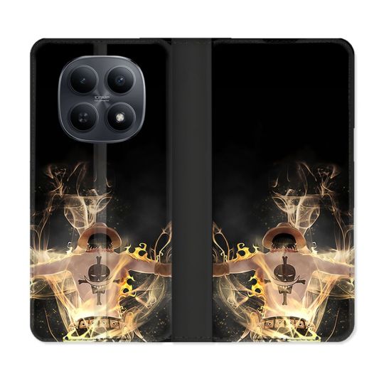 Housse Cuir Portefeuille Pour Xiaomi Redmi Note 15 5G Manga One Piece Ace Noir
