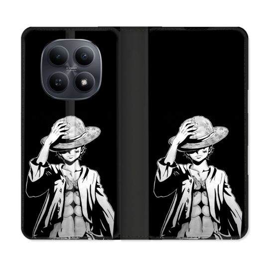 Housse Cuir Portefeuille Pour Xiaomi Redmi Note 15 5G Manga One Piece Luffy Noir