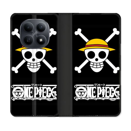 Housse Cuir Portefeuille Pour Xiaomi Redmi Note 15 5G Manga One Piece Tete de Mort