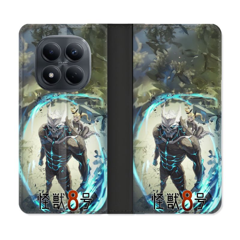 Housse Cuir Portefeuille Pour Xiaomi Redmi Note 15 Pro 4G Manga Kaiju N° 8 Kafka Hibino