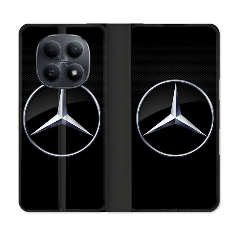 Housse Cuir Portefeuille Pour Xiaomi Redmi Note 15 5G Mercedes Carbone