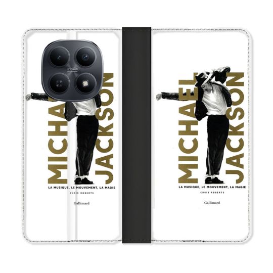Housse Cuir Portefeuille Pour Xiaomi Redmi Note 15 5G Michael Jackson Blanc