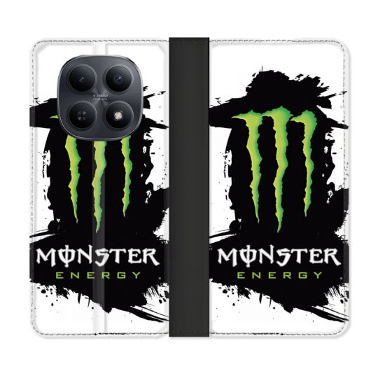 Housse Cuir Portefeuille Pour Xiaomi Redmi Note 15 5G Monster Energy Tache