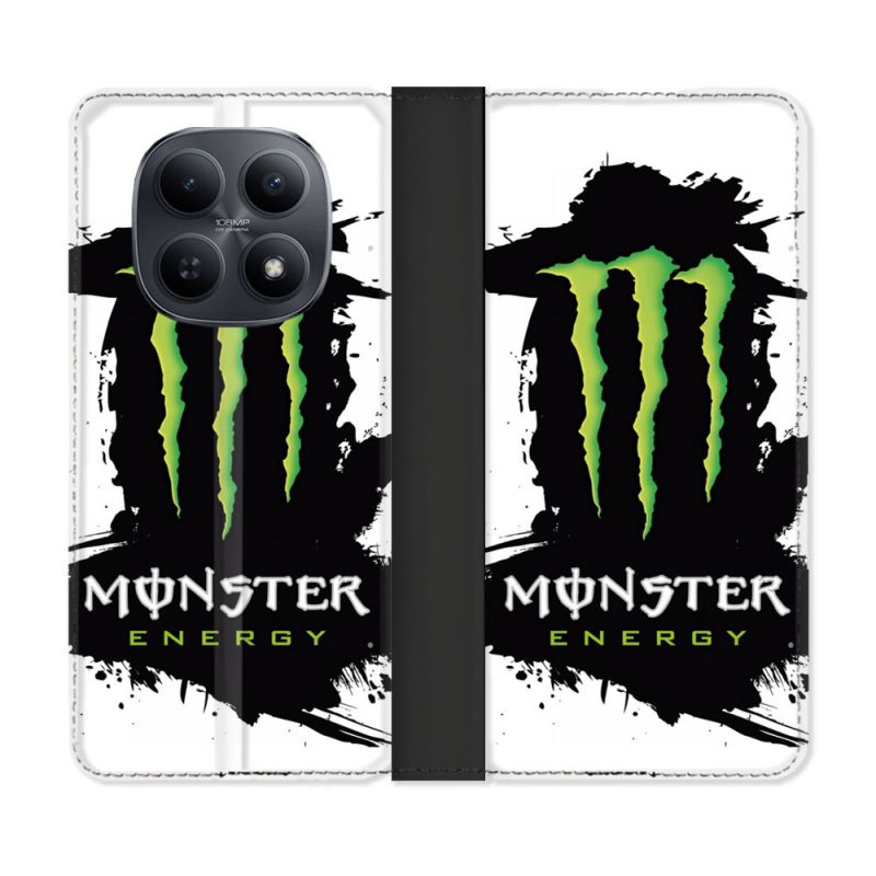 Housse Cuir Portefeuille Pour Xiaomi Redmi Note 15 5G Monster Energy Tache