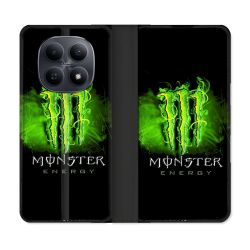 Housse Cuir Portefeuille Pour Xiaomi Redmi Note 15 5G Monster Energy Vert