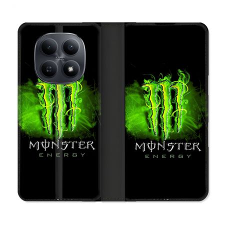 Housse Cuir Portefeuille Pour Xiaomi Redmi Note 15 5G Monster Energy Vert