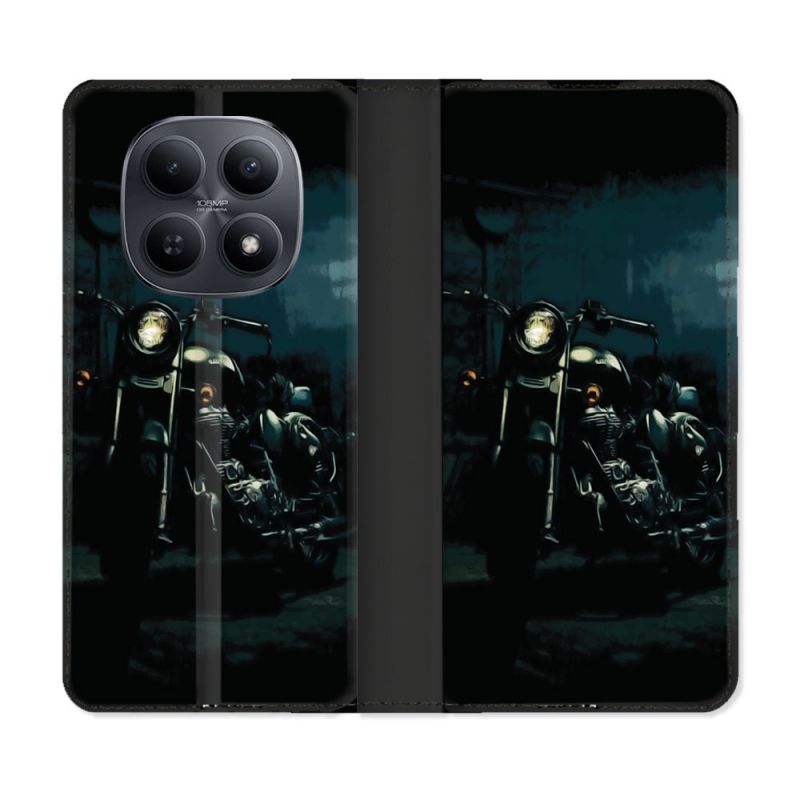 Housse Cuir Portefeuille Pour Xiaomi Redmi Note 15 5G Moto Harley Vintage