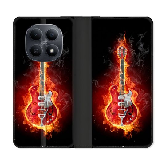 Housse Cuir Portefeuille Pour Xiaomi Redmi Note 15 5G Musique Guitare Electrique