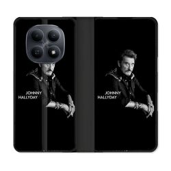 Housse Cuir Portefeuille Pour Xiaomi Redmi Note 15 5G Musique Johnny Hallyday Noir