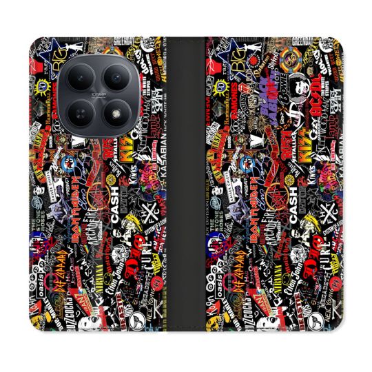 Housse Cuir Portefeuille Pour Xiaomi Redmi Note 15 5G Musique Rock Groupe