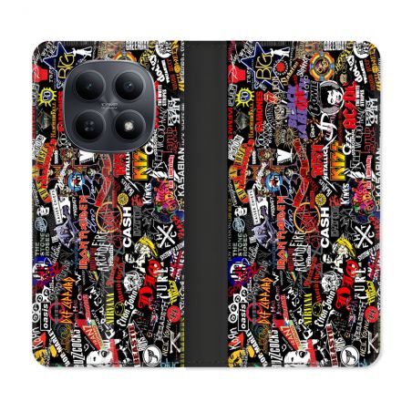 Housse Cuir Portefeuille Pour Xiaomi Redmi Note 15 5G Musique Rock Groupe