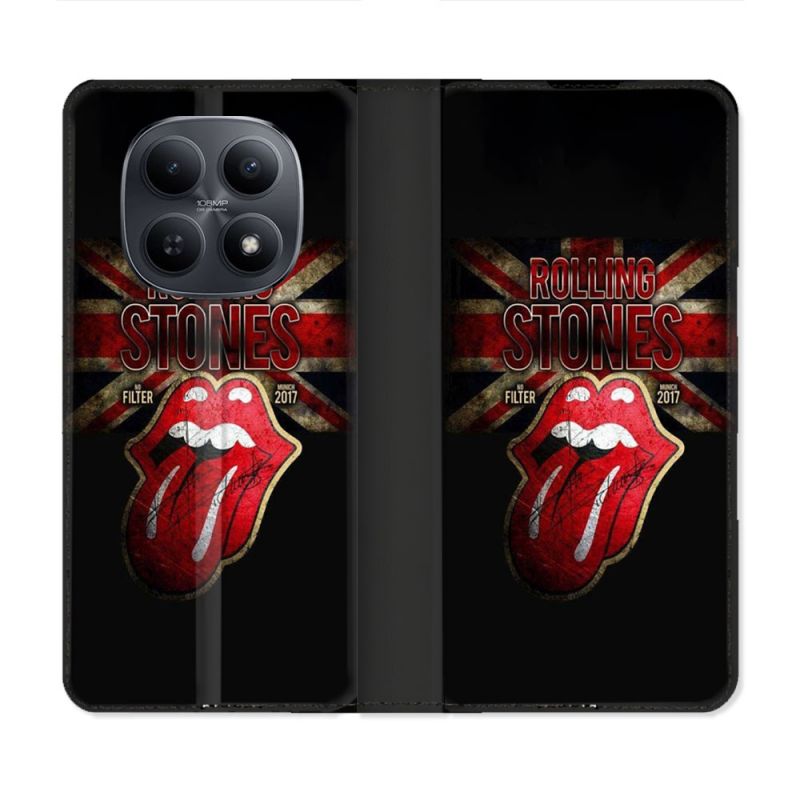 Housse Cuir Portefeuille Pour Xiaomi Redmi Note 15 5G Musique Rolling Stones