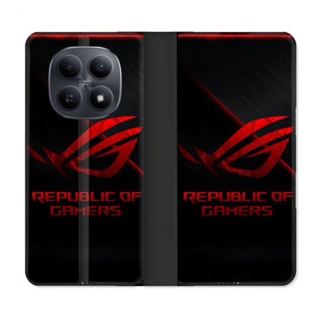 Housse Cuir Portefeuille Pour Xiaomi Redmi Note 15 5G ROG Rouge