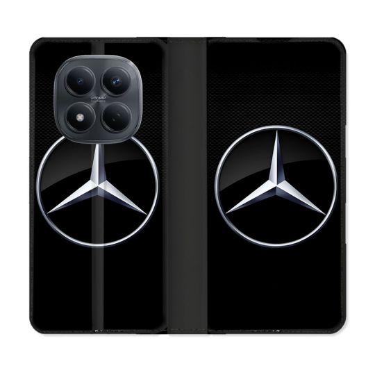 Housse Cuir Portefeuille Pour Xiaomi Redmi Note 15 Pro 4G Mercedes Carbone