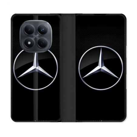 Housse Cuir Portefeuille Pour Xiaomi Redmi Note 15 Pro 4G Mercedes Carbone