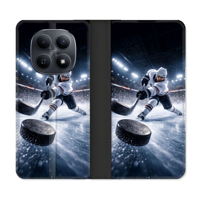 Housse Cuir Portefeuille Pour Xiaomi Redmi Note 15 5G Sport Hockey sur Glace