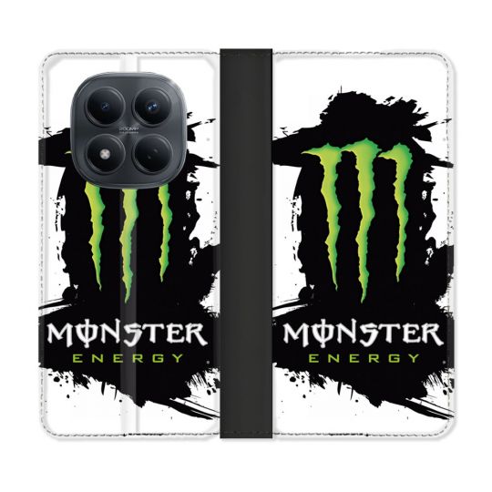 Housse Cuir Portefeuille Pour Xiaomi Redmi Note 15 Pro 4G Monster Energy Tache