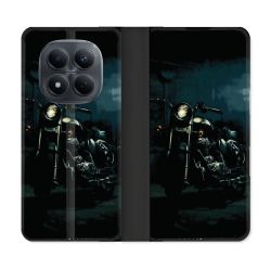 Housse Cuir Portefeuille Pour Xiaomi Redmi Note 15 Pro 4G Moto Harley Vintage