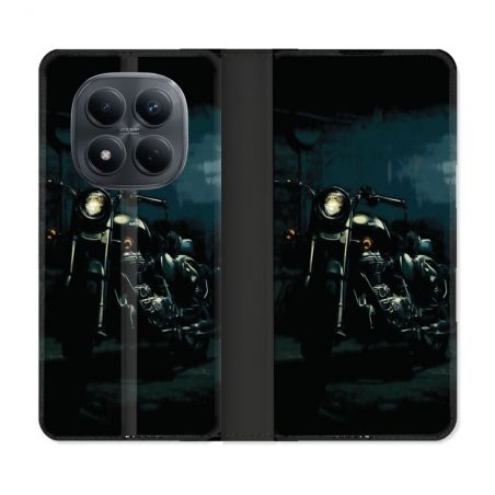 Housse Cuir Portefeuille Pour Xiaomi Redmi Note 15 Pro 4G Moto Harley Vintage