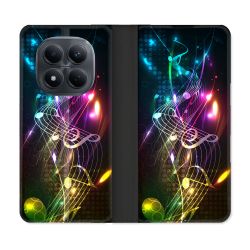 Housse Cuir Portefeuille Pour Xiaomi Redmi Note 15 Pro 4G Musique Partition Multicolore