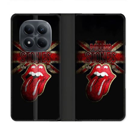 Housse Cuir Portefeuille Pour Xiaomi Redmi Note 15 Pro 4G Musique Rolling Stones