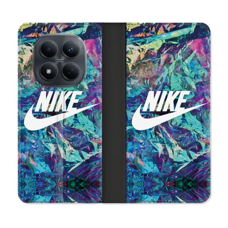 Housse Cuir Portefeuille Pour Xiaomi Redmi Note 15 Pro 4G Nike Turquoise