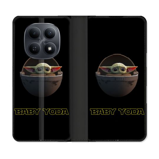 Housse Cuir Portefeuille Pour Xiaomi Redmi Note 15 5G Star Wars - Yoda bebe noir