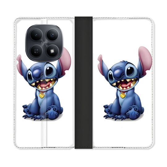 Housse Cuir Portefeuille Pour Xiaomi Redmi Note 15 5G Stitch Blanc