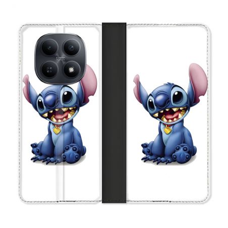 Housse Cuir Portefeuille Pour Xiaomi Redmi Note 15 5G Stitch Blanc