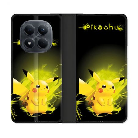Housse Cuir Portefeuille Pour Xiaomi Redmi Note 15 Pro 4G Pokemon Pikachu Eclair