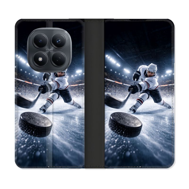 Housse Cuir Portefeuille Pour Xiaomi Redmi Note 15 Pro 4G Sport Hockey sur Glace