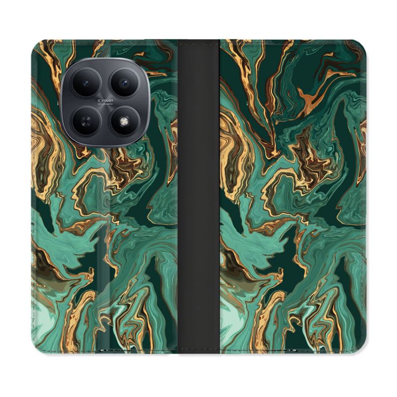 Housse Cuir Portefeuille Pour Xiaomi Redmi Note 15 5G Texture Marbre Vert