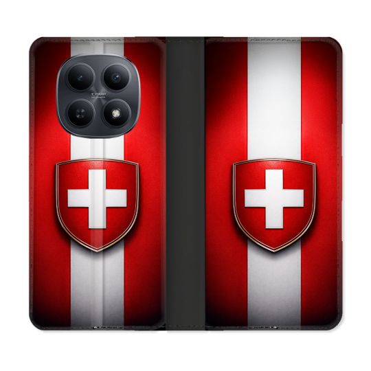 Housse Cuir Portefeuille Pour Xiaomi Redmi Note 15 5G Voyage Drapeau Suisse