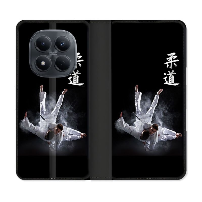 Housse Cuir Portefeuille Pour Xiaomi Redmi Note 15 Pro 4G Sport Judo Noir