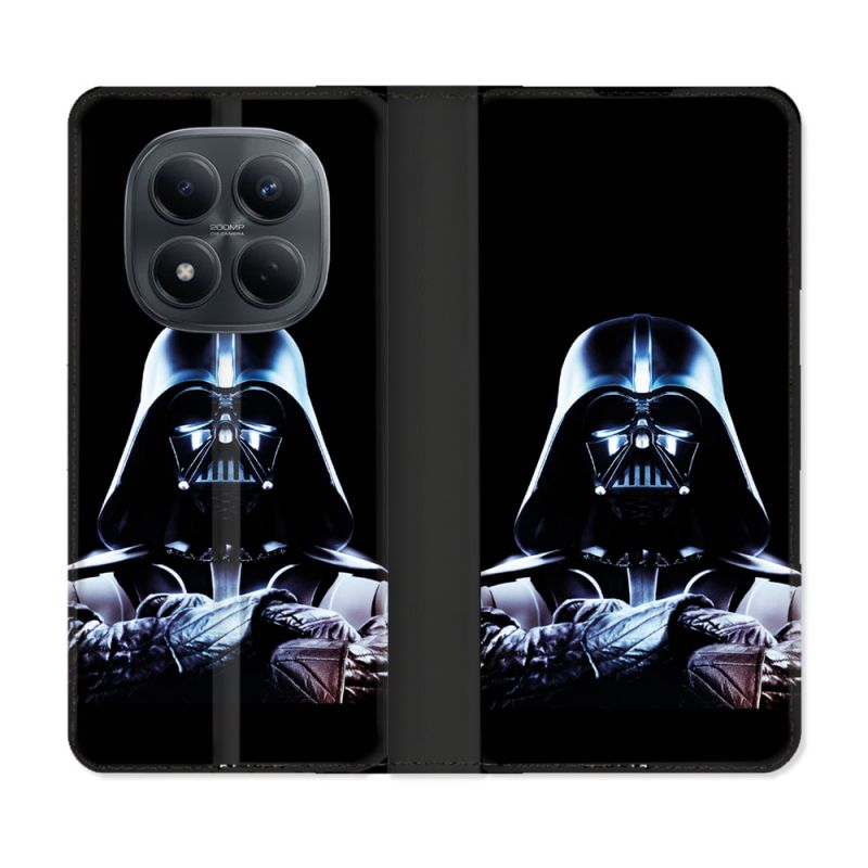 Housse Cuir Portefeuille Pour Xiaomi Redmi Note 15 Pro 4G Star Wars - Dark Vador Noir