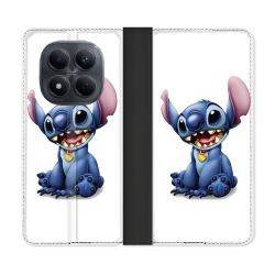 Housse Cuir Portefeuille Pour Xiaomi Redmi Note 15 Pro 4G Stitch Blanc