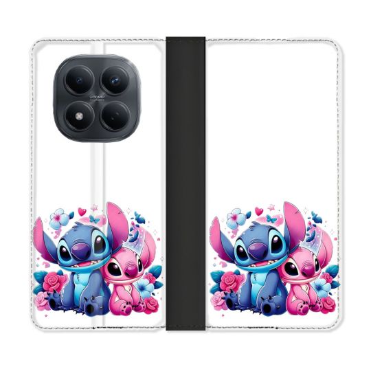 Housse Cuir Portefeuille Pour Xiaomi Redmi Note 15 Pro 4G Stitch Love