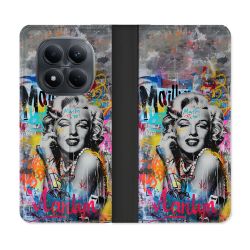 Housse Cuir Portefeuille Pour Xiaomi Redmi Note 15 Pro 4G Street Art Maryline Monroe