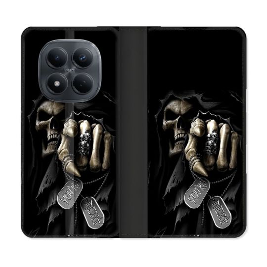 Housse Cuir Portefeuille Pour Xiaomi Redmi Note 15 Pro 4G Tete de Mort Your Next
