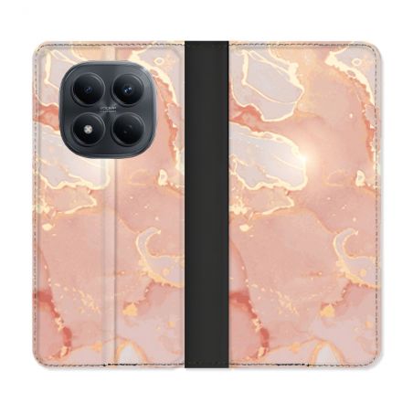 Housse Cuir Portefeuille Pour Xiaomi Redmi Note 15 Pro 4G Texture Marbre Rose