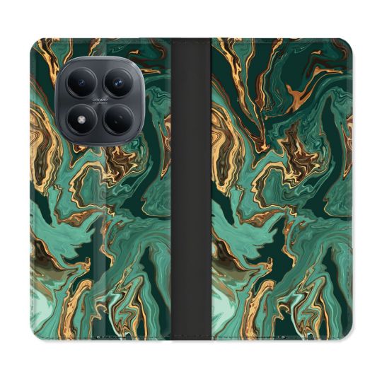 Housse Cuir Portefeuille Pour Xiaomi Redmi Note 15 Pro 4G Texture Marbre Vert