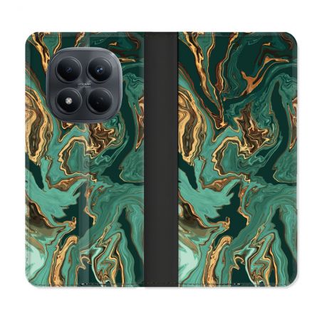 Housse Cuir Portefeuille Pour Xiaomi Redmi Note 15 Pro 4G Texture Marbre Vert
