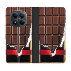 Housse Cuir Portefeuille Pour Xiaomi Redmi Note 15 Pro 4G Texture Trompe Oeil Chocolat