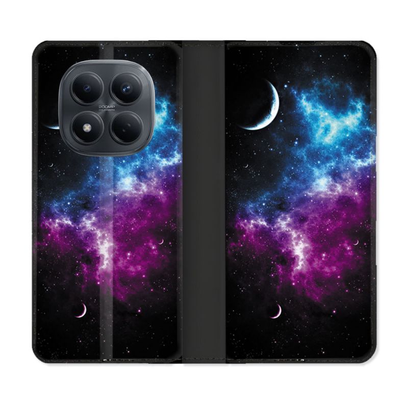 Housse Cuir Portefeuille Pour Xiaomi Redmi Note 15 Pro 4G Univers Bleu Violet